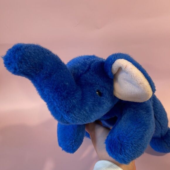 Peanut the Royal Blue Elephant 1998 Good Used Condition W Tush Tag Beanie Buddy - Picture 9 of 9